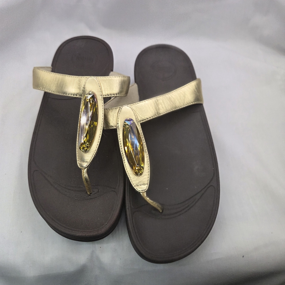 Fitflop Gold and Black Sandals